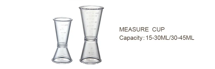 double head Acrylic plastic bar wine double Cocktail Bar jigger 