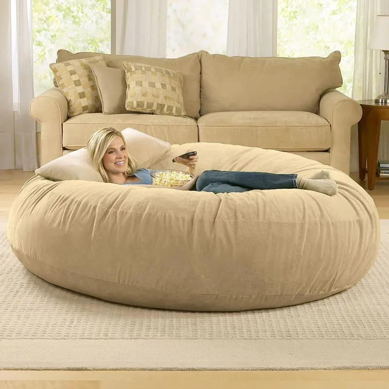 
custom 3 4 5 6 7 8ft large round beanbag cover living room relax comfortable giant game bean bag sofa chairs 
