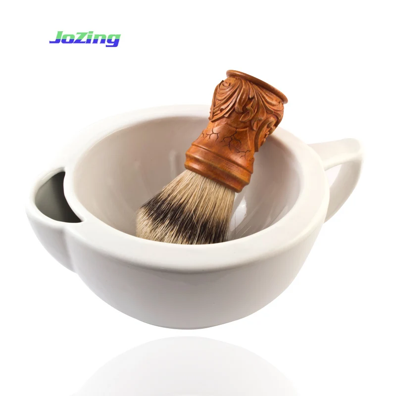Wholesale High Quality White Double Wall Ceramic Shaving Scuttle