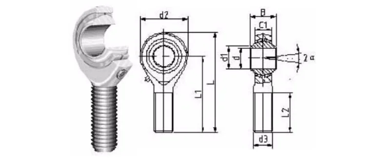 M5X0.8mm Ball joint spherical bearing rod end bearing POS5