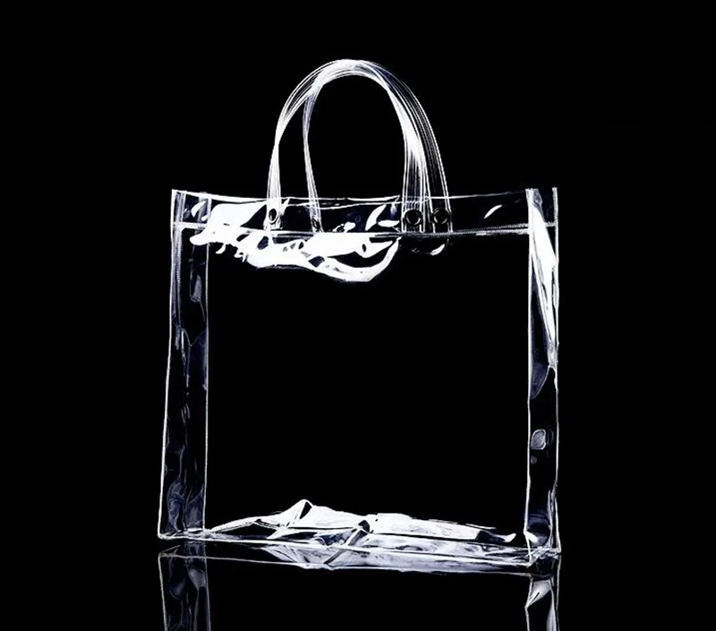 clear plastic bags with handles wholesale