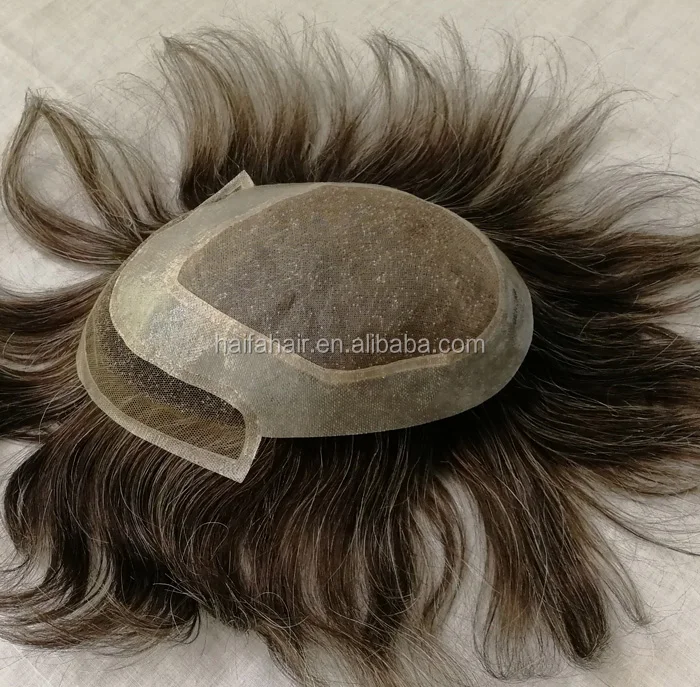 

6 inches natural looking front Wholesale price Mono Base men hair