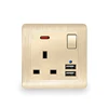 UK 13A SWITCH 3PIN WALL ELECTRICAL SOCKET WITH 2 USB POWER PORT 220V SOCKET