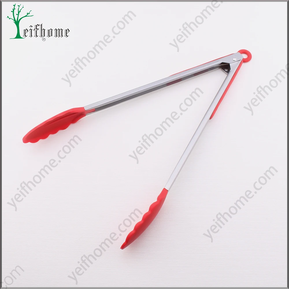 stainless steel nylon head food tong