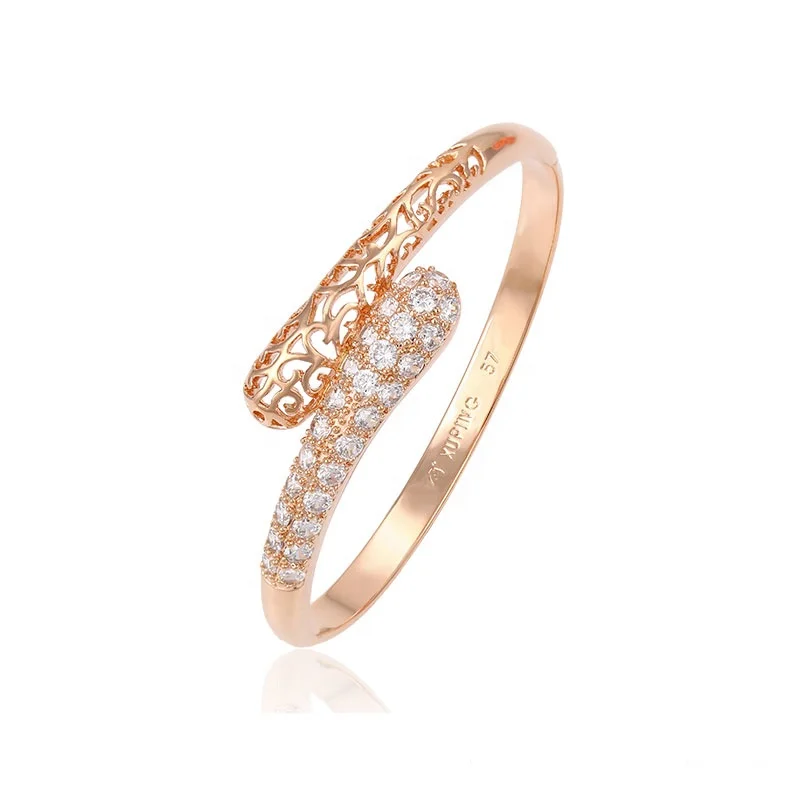 

51376 Xuping fashion jewelry modern new rose gold color women bracelet screw bangle