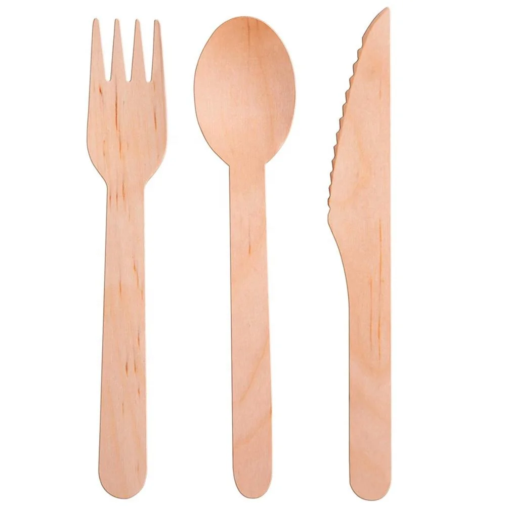 

160mm eco-environment disposable wooden knife fork and spoon and fork set, Bamboo natural