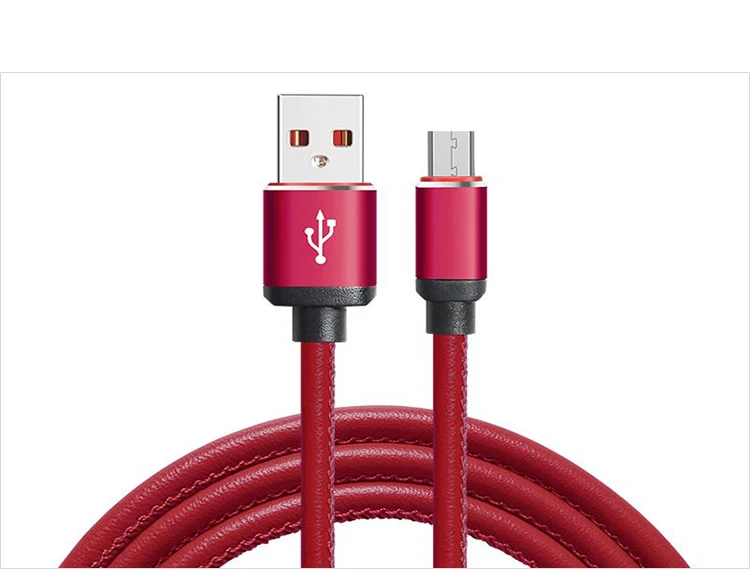 Similor 2018 hot sale high speed leather material  phone  data transmission cable micro usb charging cable