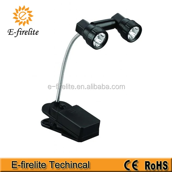 
6 LED flexible neck book light with clip 
