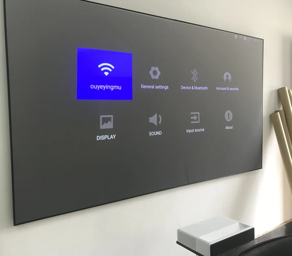 

80 Inch Customize Size 16:9 Ratio PET Crystal Ambient Light Rejection Fixed Frame Projector Screen for Home Theater System, Gray