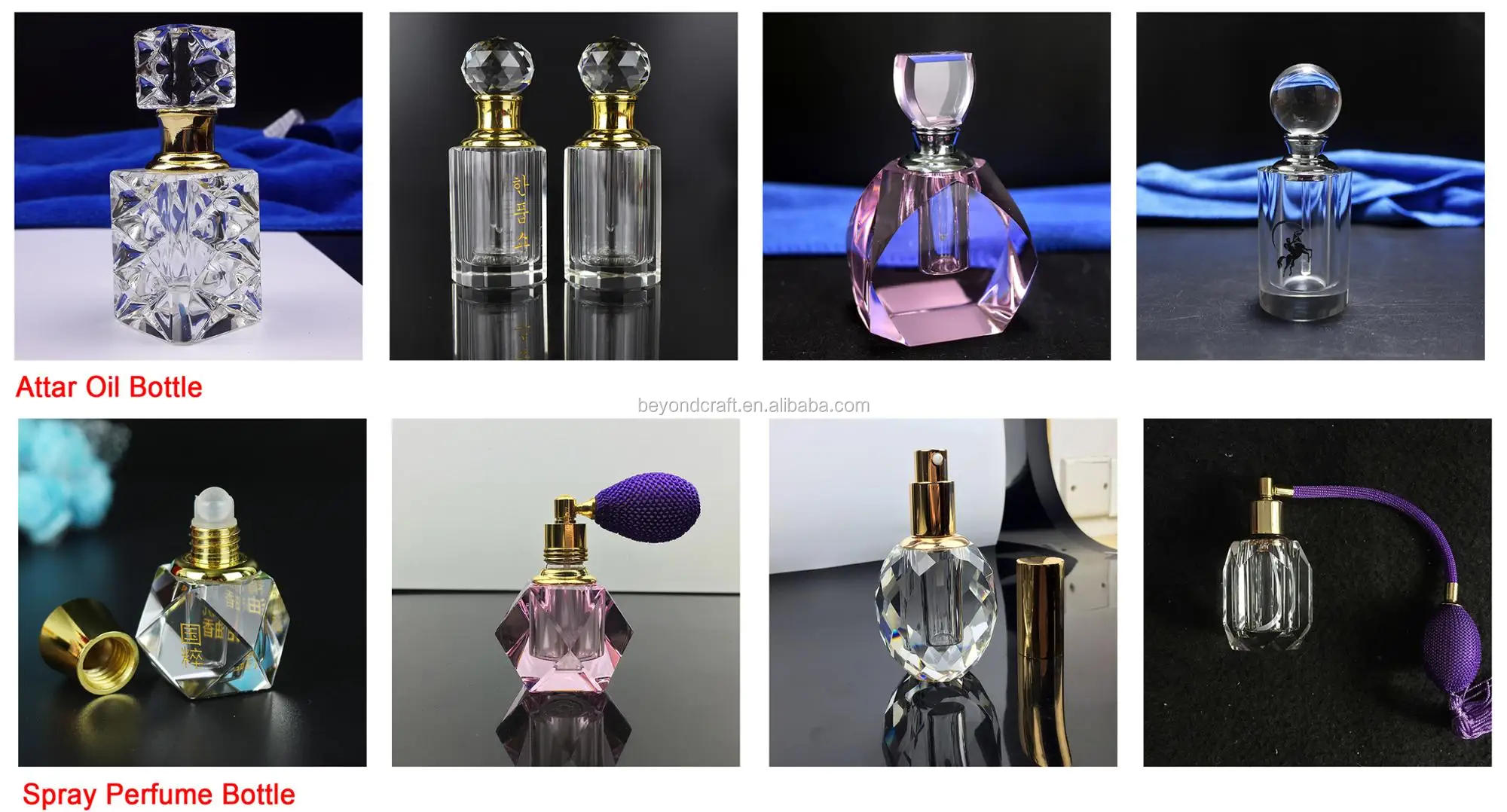 Elegant Pink Perfume Bottle,Charming Crystal Aroma Parfum Bottle
