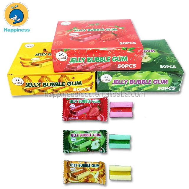 Halal Fruity Filled Jelly Bubble Gum Fruit Chewy Gum Buy Jelly Center