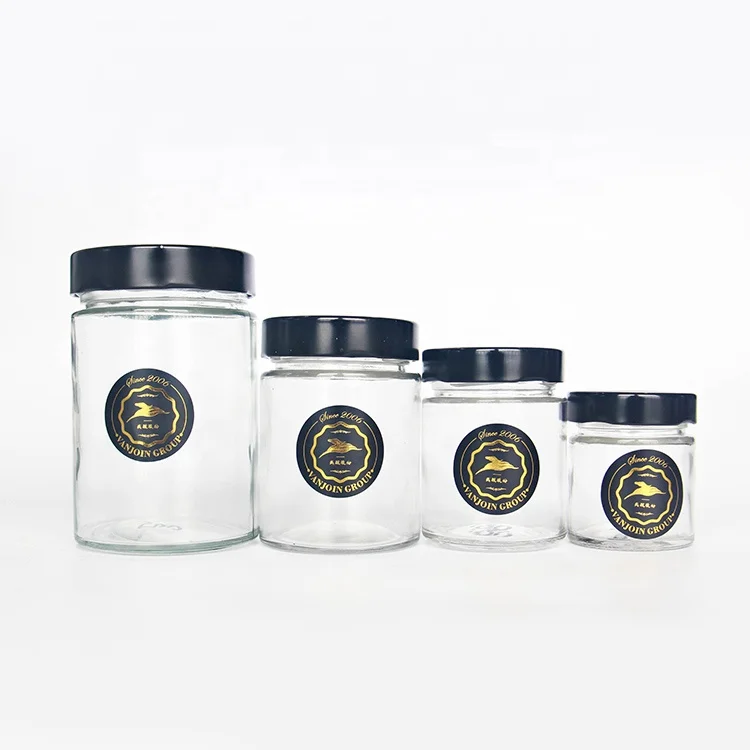 

Empty Round Clear Wide Mouth Custom Epsom Bath Salt Jars With Cap