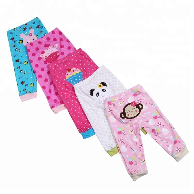 

Hot Sale 5 Pairs in 1 Bags Colorful Design Newborn Baby Cotton Pants, Mix color