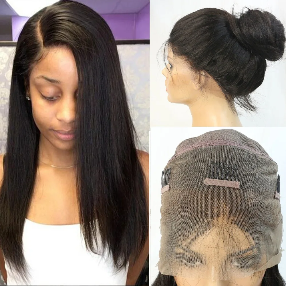 

Newest Hot Selling pre plucked 360 lace frontal wig brazilian human hair for black women 180% density