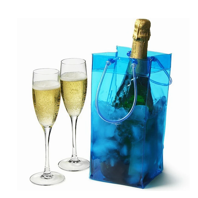 Manufacturers specialize custom transparent plastic PVC wine bag colorful fashion strong pvc wine tote shopping bag for sale
