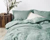 king size luxury comforter natural washed 100% flax french linen fabric bedding set