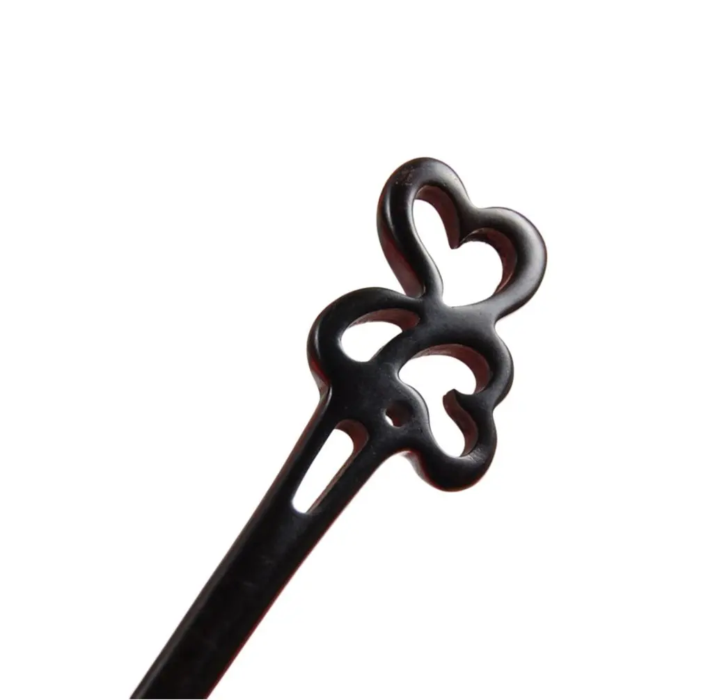 FANTAC CRAFTS Ebony Hair Stick Accessories Retro Hairpin Chignon Bun Creative Chinese Women Girl Fall In Love Wood Pin (Fall in love)