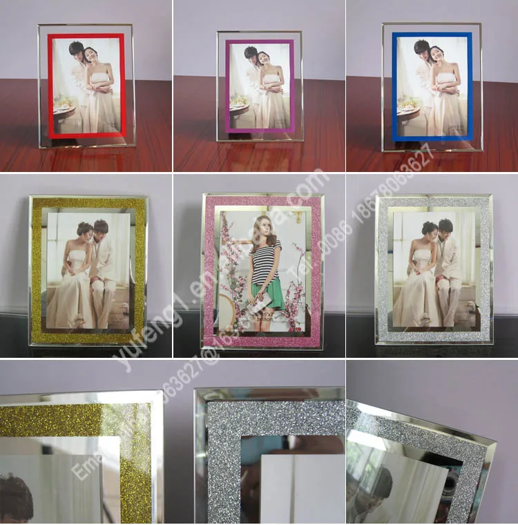 Wholesale Glass Mirror Photo Frames 4x6 5x7 6x8 8x10 And A4 Certificate