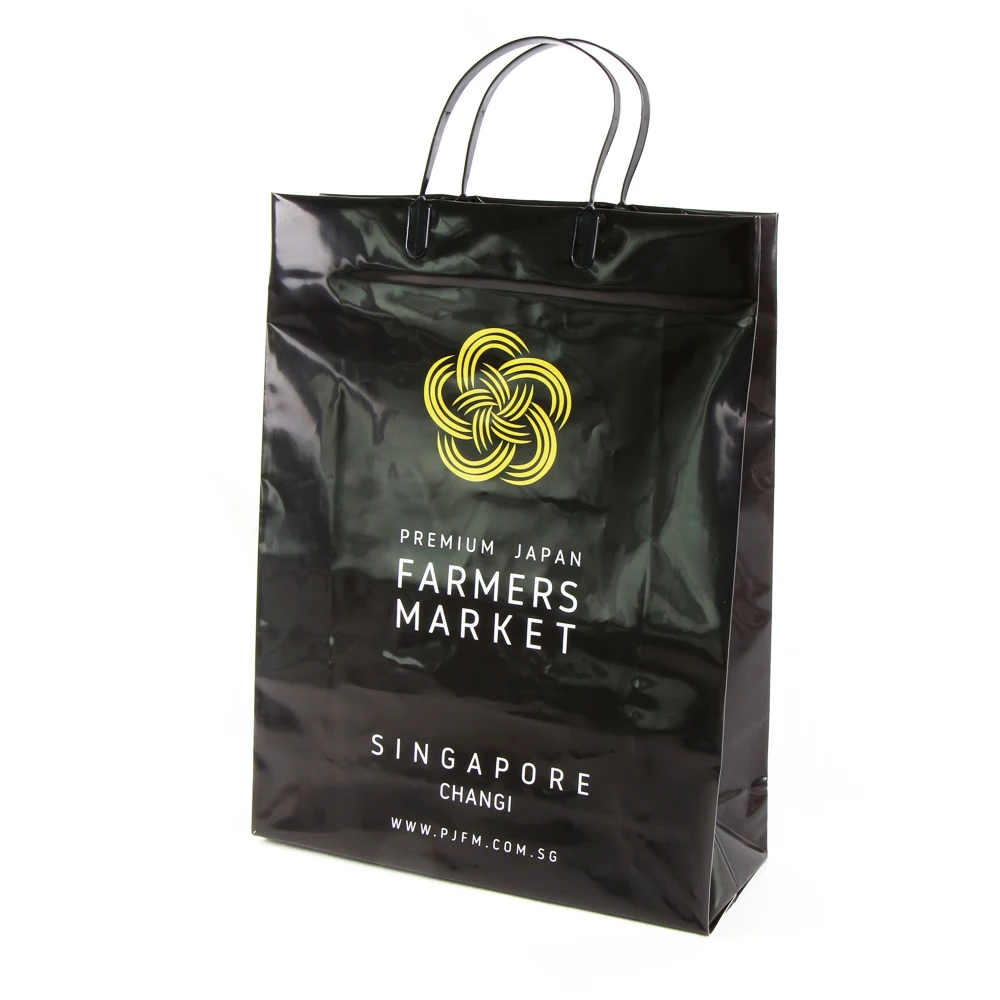 Custom Biodegradable Pe Duty Free Plastic Shopping Bag With Handles