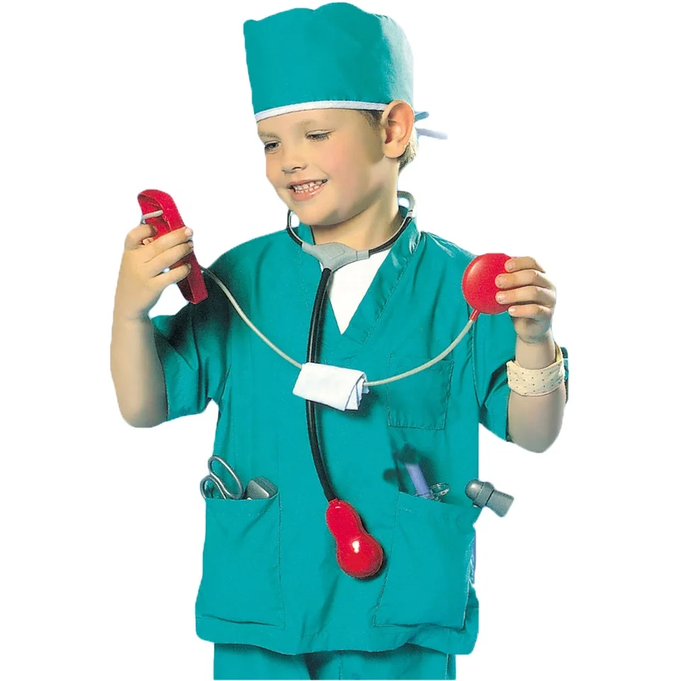 

Carnival Cosplay Career Surgeon Gown Costume For Boys Halloween Occupational Uniform Doctor and Nurse Kids Party Costume, As picture