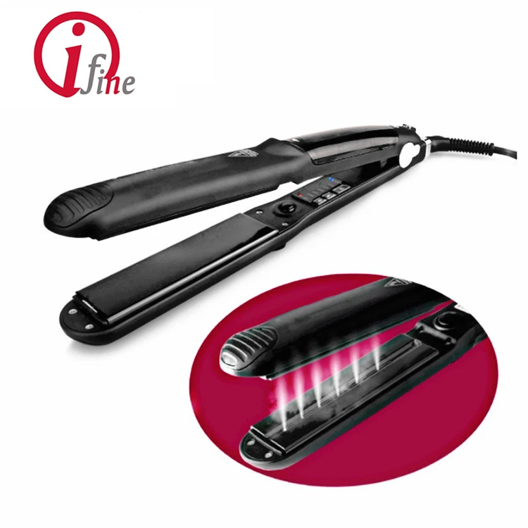 

Professional factory supply fast heated ceramic private label flat iron argan oil steam hair straightener, Can be customized