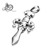 men's Stainless Steel Pendant Necklace Silver Sword Cross
