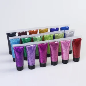 Body Glitter 4 Colors Holographic Chunky Glitter with 2pcs Long Lasting Fix Gel for Face, Body, Hair and Nail 2