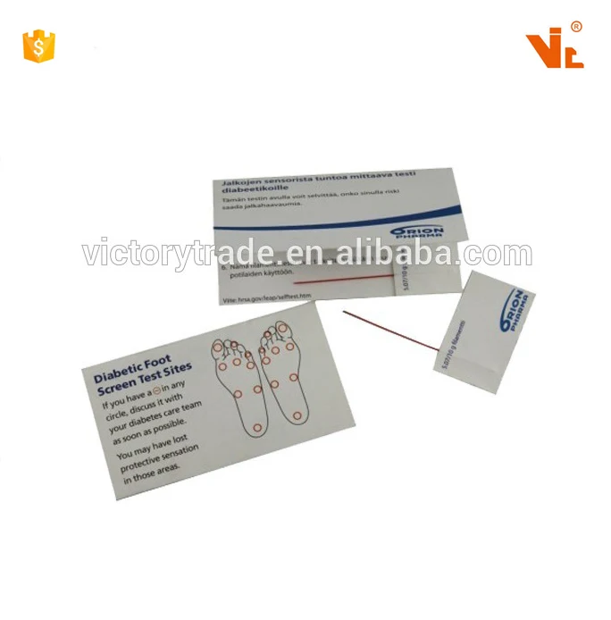 
V GF11  01 Wholesale Diabetic Foot Screen Test Medical Monofilament Card 