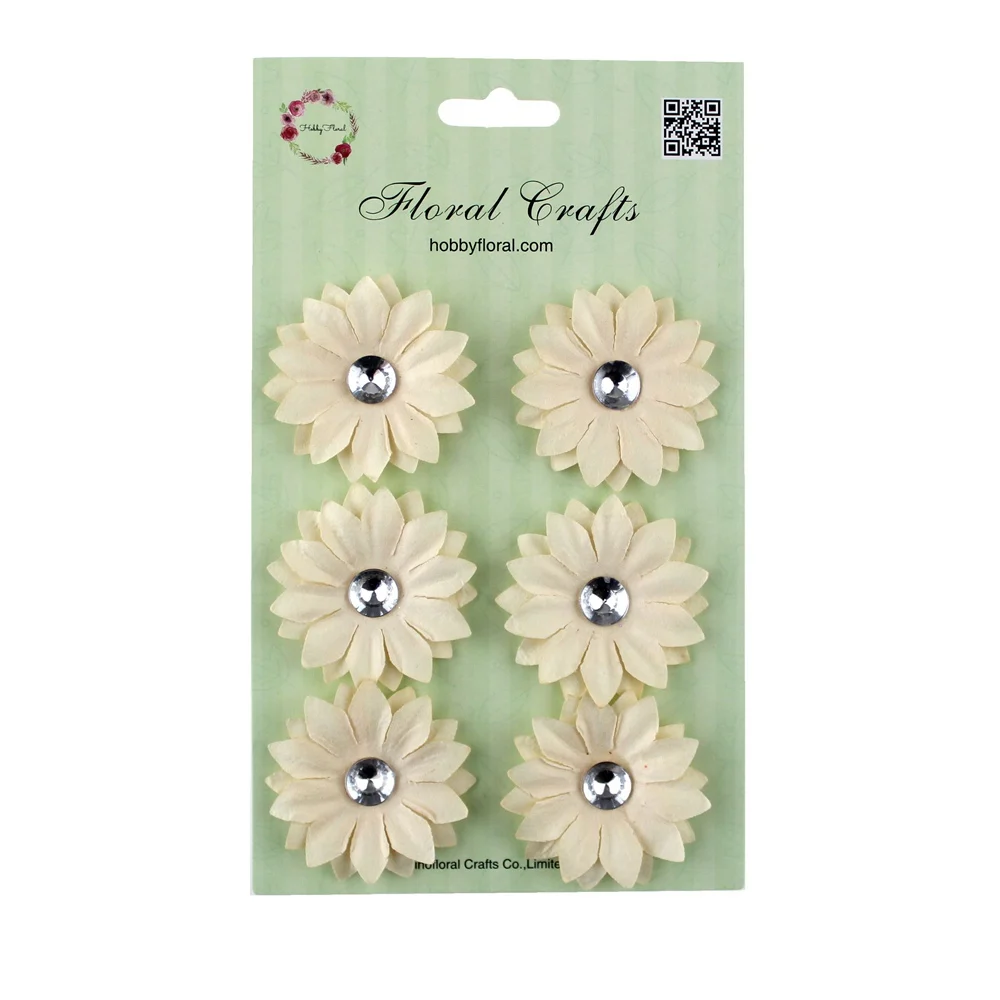 White Daisy Flowers With Rhinestone Center By Recollections Scrapbook Paper Flower Favor Embellishments Wholesale Item No 72210 Buy Handmade Paper