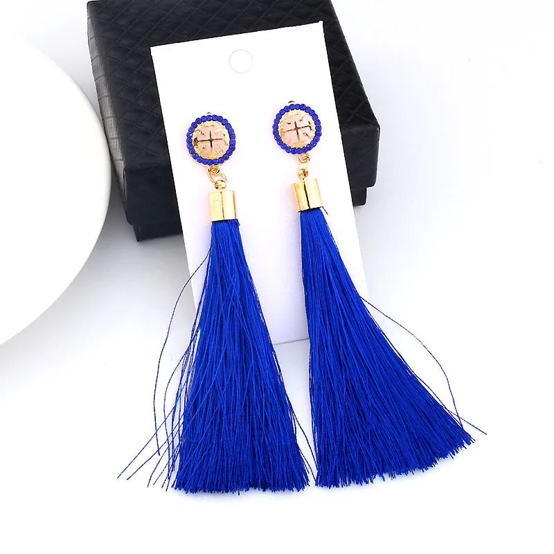 

Amazon Hot More Colors Crystal long tassels Dangle Jewelry Earrings