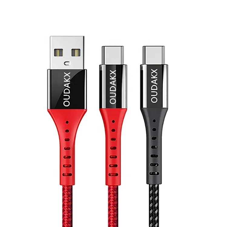 

Amazon accessories nylon braided USB-C to USB A 2.4A 3A type c fast Charger cable 2.0 type-C c-type data usb cable, Black red