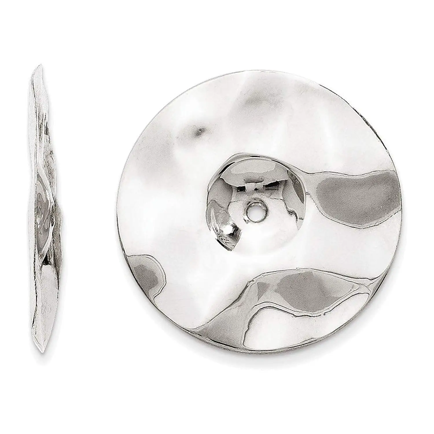 14k White Gold Earring Findings Find Get Quotations 14k White Gold Polished Hammered Disc Earring Jackets