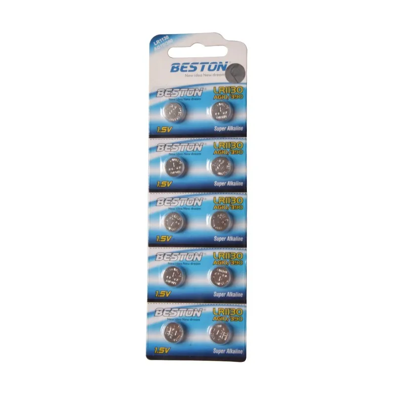 Beston AG10 1.5V Button Cell Alkaline Battery for Watch, Pen, Toys