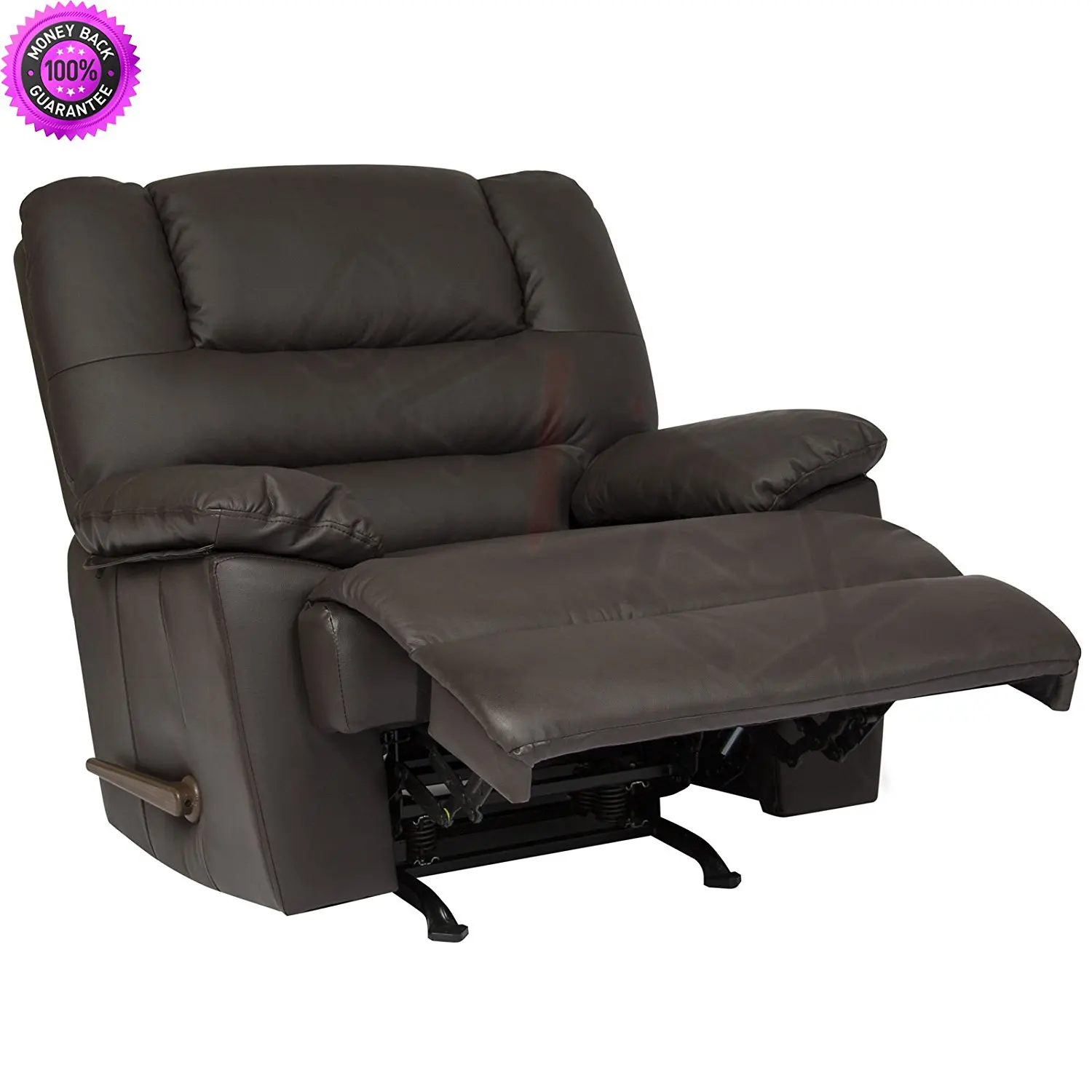 Buy DzVeX_Deluxe Padded Leather Rocking Recliner Chair (Brown) And