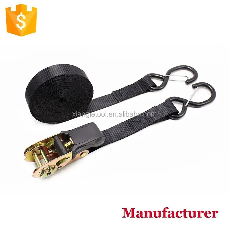 25mm 1500lbs Quick Release Rubber Ratchet Lock Belt Tie Down Straps