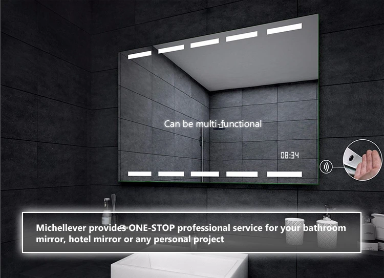 Custom Bluetooth Function Illuminated Mirror Led Bordered Illuminated