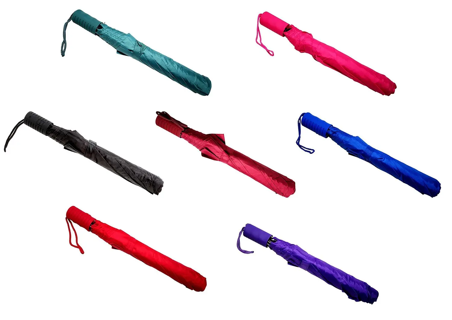 The Weather Station Folding Automatic Umbrella with 42" Coverage, Colors May Vary, 3 Pack