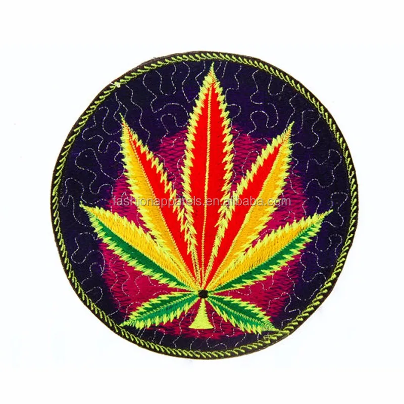 Custom Iron On Rasta Weed Leave Patch Embroidery Badge Patches Buy