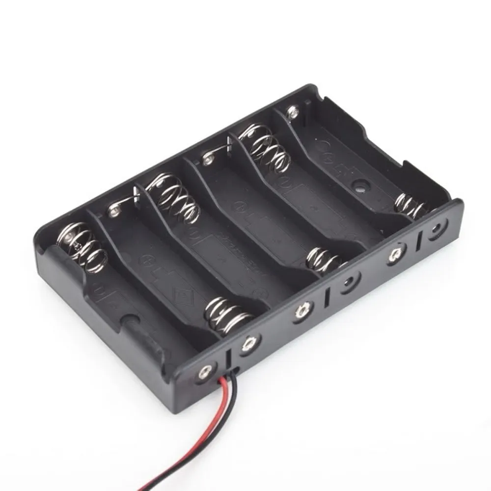 1pc 6 X 1.5v Aa 2a Cell Battery Batteries Holder Storage Box 9v Case