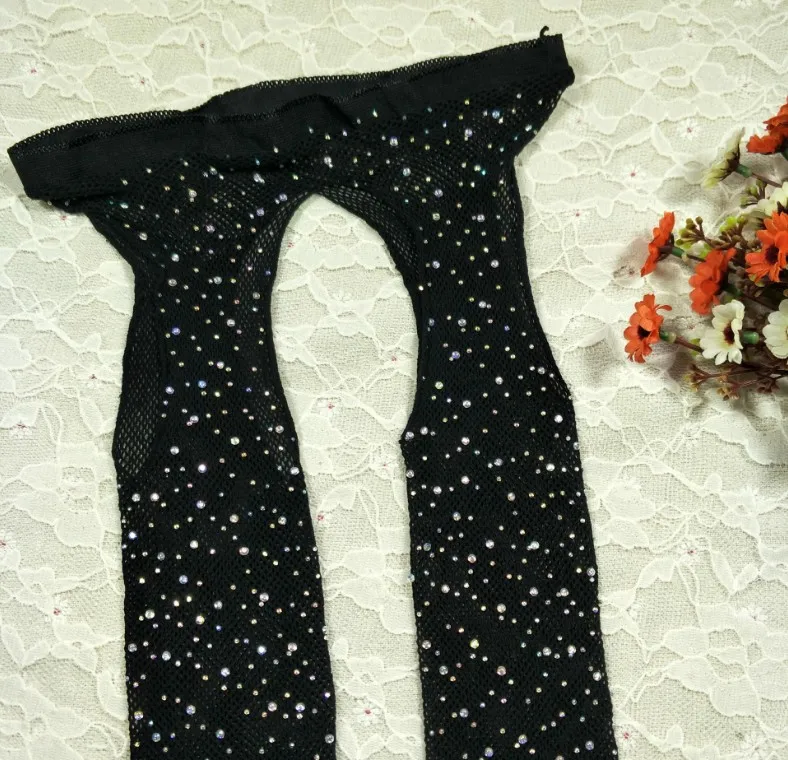 

Sexy silk open crotch with shiny diamond women fishnet pantyhose,tights,stocking, Black,white