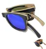 Classic Polarized Folding Sunglasses With Premium Cleaning Cloth and bamboo Case wooden sunglasses polarized