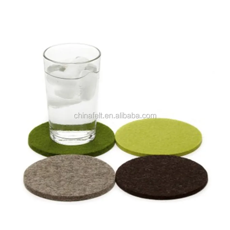 

Eco felt glass cup coaster round felt coaster for cup, Any colors are available