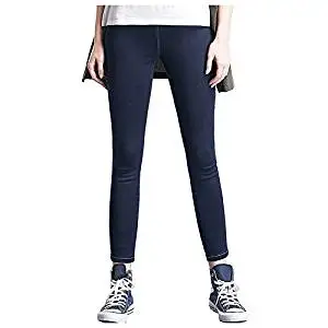 Women Jeans - SODIAL(R)Woman's Fashion Leggings Summer Autumn High Waist Elastic plus Size women Skinny jeans denim pants(Navy blue,XL/US-6)