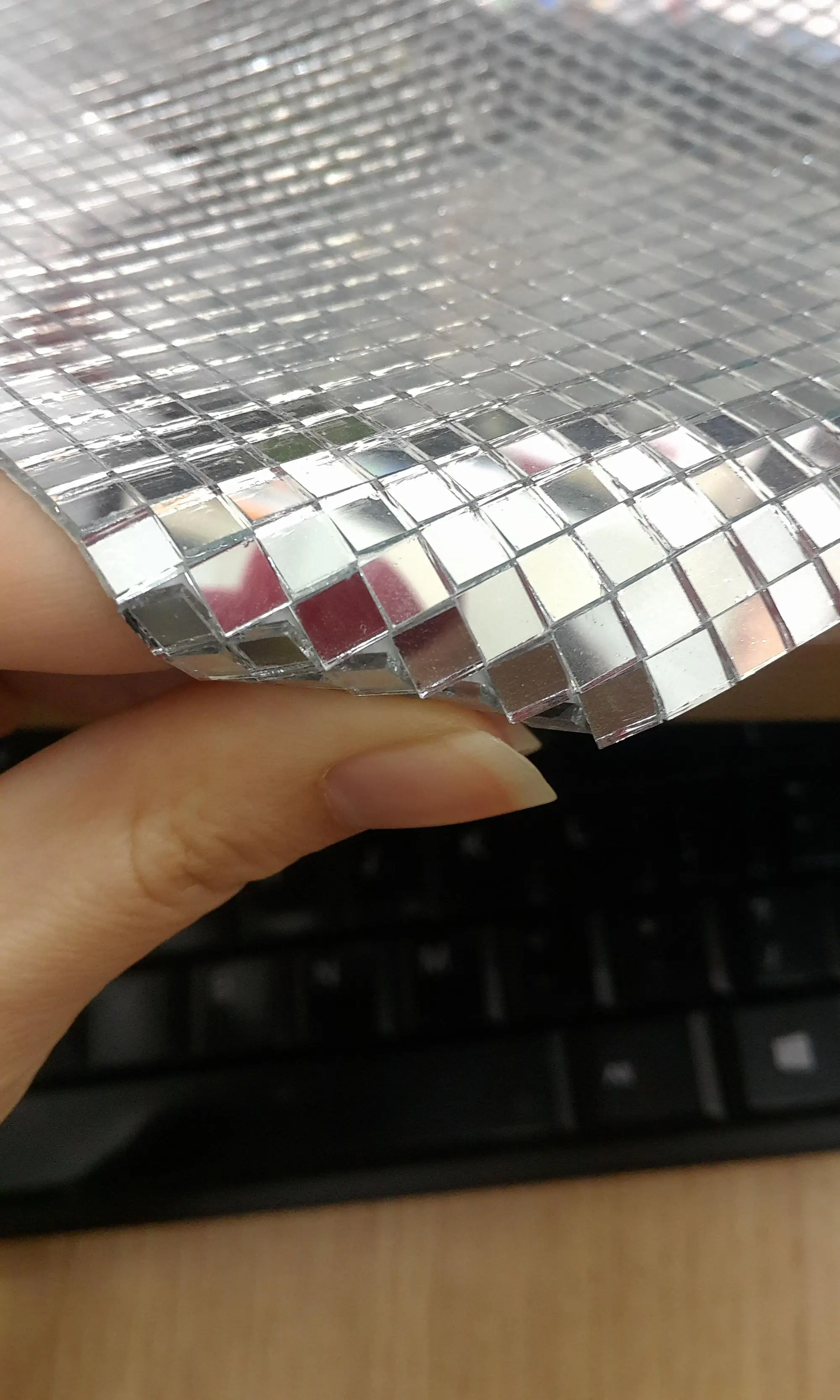 20x20mm glass mosaic self adhesive mirror