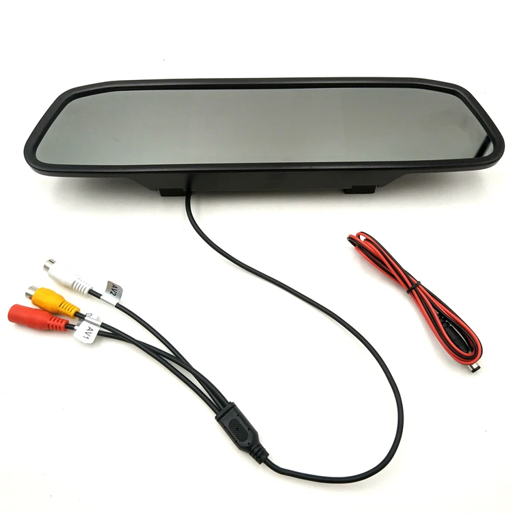 4.3 inch tft Rearview Mirror Monitor + Rearview Backup Camera+Buzzer Parking Lot Sensor System with retail Package