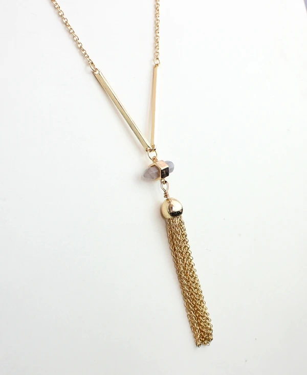 周长70厘米 16g 长金链紫水晶石流苏吊坠项链 - buy 流苏吊坠,流苏链