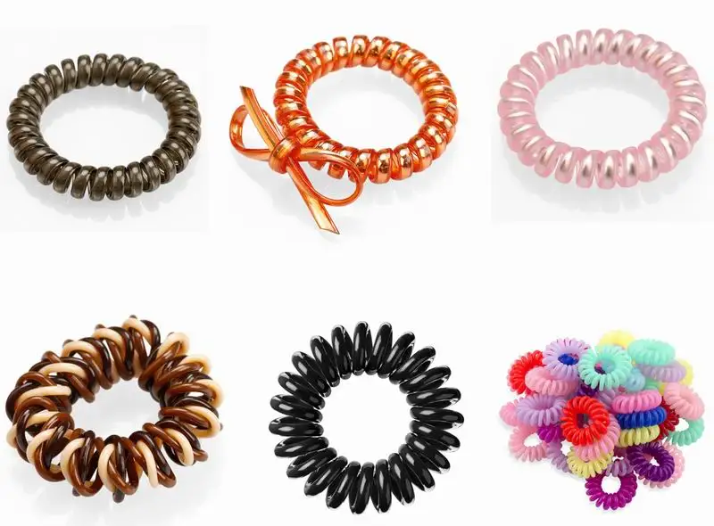 Curly Hair Elastics Spiral Telephone Cord Hair Ties Buy