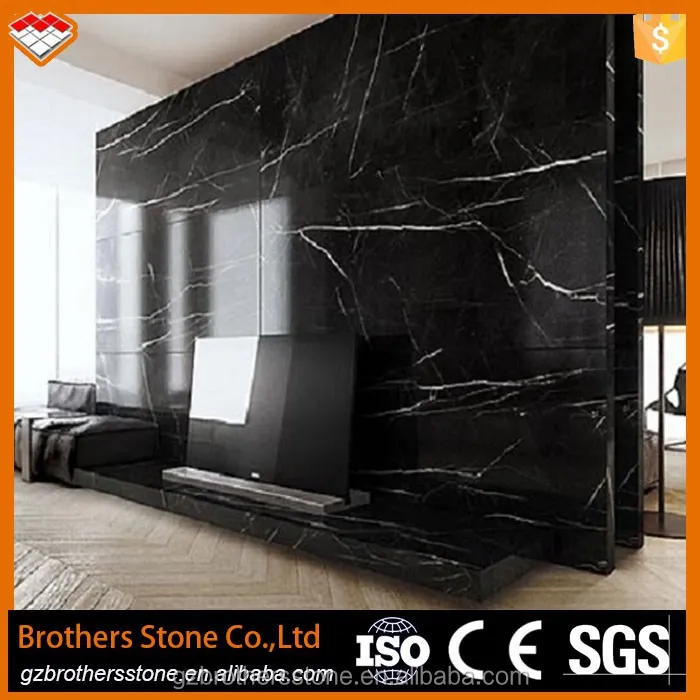 Cina naturale nero con bianco vena marmo pavimenti in marmo ... Nero disegno pavimento