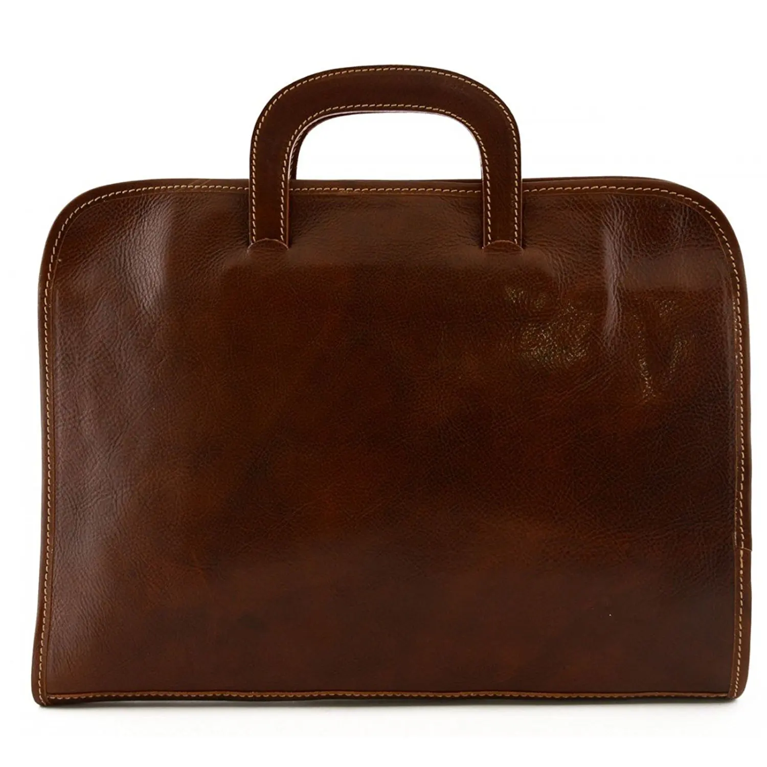 Dream Leather Bags Made in Italy Genuine Leather Leather Briefcase 2 Compartments Color Red