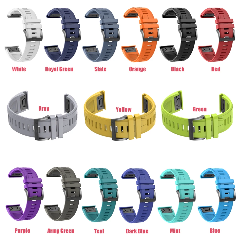 2022 Sports Silicone Band Quick Release Watch Strap For Garmin Fenix 7 ...